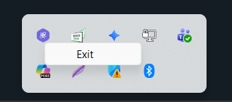 Tray icon and context menu