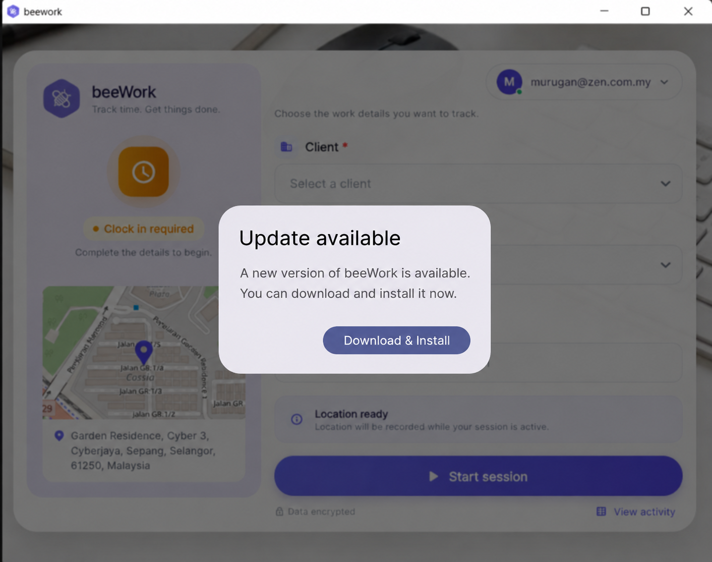 Update available dialog